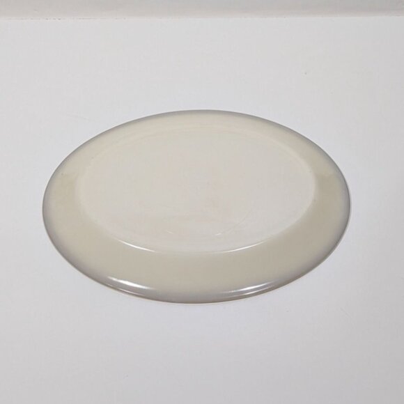 Fire-King Oven Ware Cream Oval Glass Serving Platter With Gold Trim Vintage - Picture 12 of 12